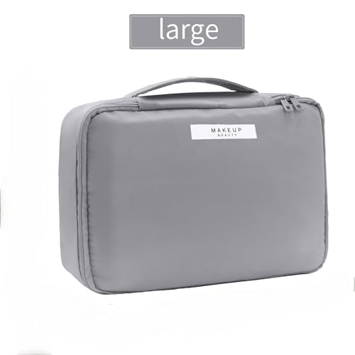 Queboom Travel Makeup Bag Cosmetic Bag Toiletry Bag for Women & Men, Grey - color: Grey-1pcs