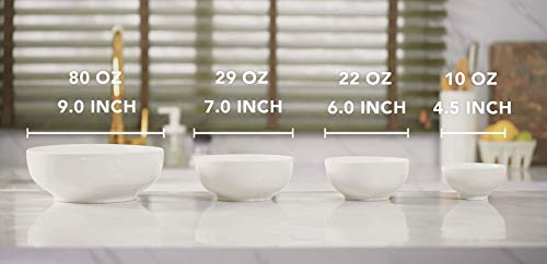DOWAN Soup Bowls, Ramen Bowl for Noodle, 39 Ounce large Cereal Bowls for Kitchen, 7 Inches Centerpiece Bowls, Microwave and Dishwasher Safe, White - size: 7 inches