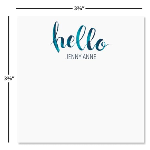 Current Hello Personalized Note Sheets in Cube - 400-Sheets, 3.38x 3.38, Acrylic Case, Memo Sheets, Shopping List, to-Do Notes, Office Organizer - color: Hello