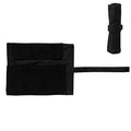 Canvas Stationery Handmade Foldable Rollup Pencil Case Travel Pen Holder Wrap Black - color: Black, size: 1