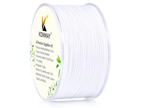 KONMAY 0.6mm White Nylon Bracelet String for Dream Catchers&Wind Chimes - color: White, size: Braided 0.6mm
