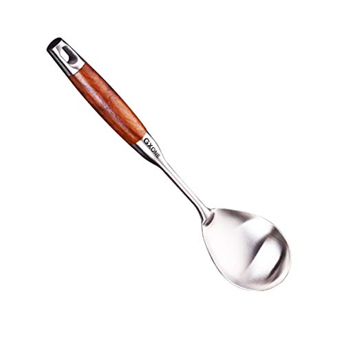 Large Serving & Cooking Spoon,for Cooking and Buffets,304 Stainless Steel - style: Cooking Spoon-wood handle