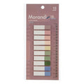 Transparent Sticker with Ruler, 10 Color Index Label, 200 Sheets, 8.7 x 3.1 inches, Brown and Blue (Brown) - color: Brown