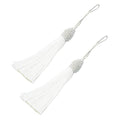 20pcs 6 Inch Silky Tassels with Chinese Knot for DIY Crafts(White) - color: White