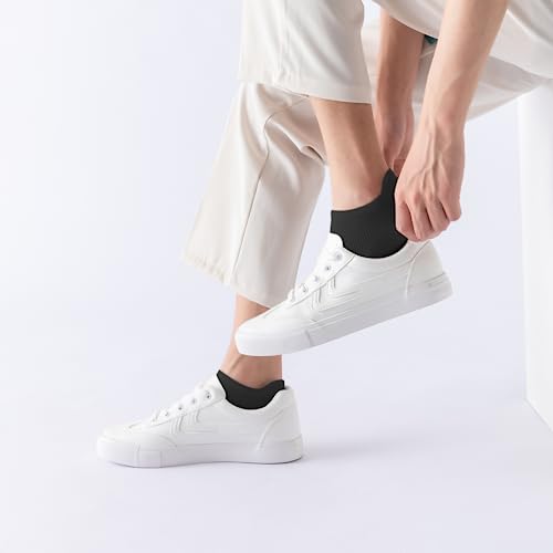 ACCFOD Womens Ankle Socks Athletic Running Low Cut Socks With Tab 6 Pairs - color: Black, size: 6-9
