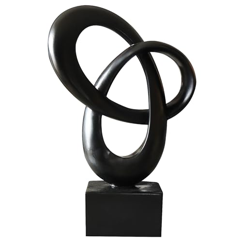 Dosker Abstract Sculpture Knot Decor Mobius Stripe Statue (Black) - color: Black