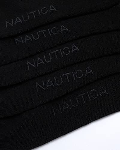 Nautica Mens Dress Socks Comfort Stretch Business Formal Crew Socks 10 Pack - color: All Black