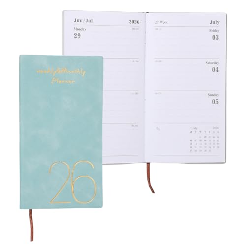 PATIKIL 2026 Daily Planner Notebook, A6 64 Sheets Undated to Do List Daily Weekly Monthly Goals Tracker Pocket Notebook for Office Home Study Work Time Management Fitness Habit, Light Blue - color: Light Blue