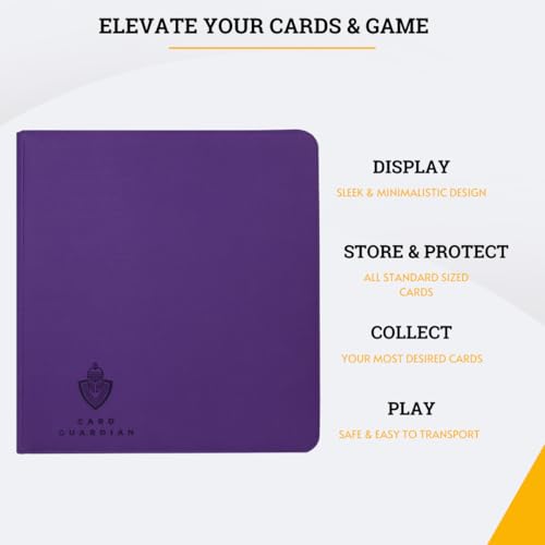 Card Guardian 12 Pocket Premium Binder with Zipper, Purple - color: Purple