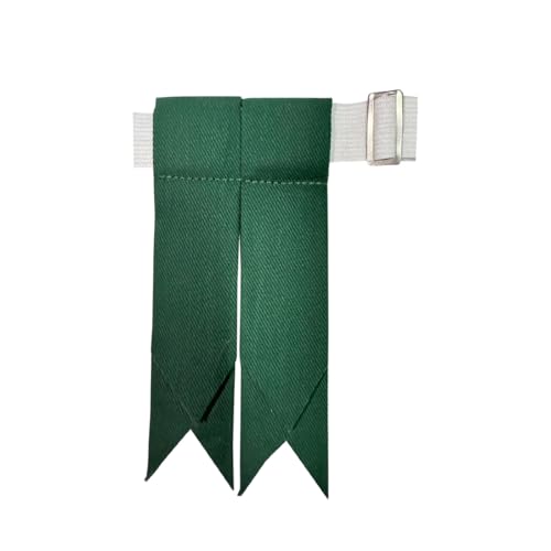Men's Men's Tartans Kilt Flashes with Heavy Buckle Elastic Adjusters Fit - color: Bottle Green