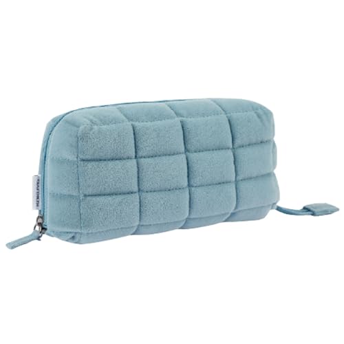 KOKUYO Padded Pencil Holder, Soft Stationery Pouch, Mococo Blue - color: Blue