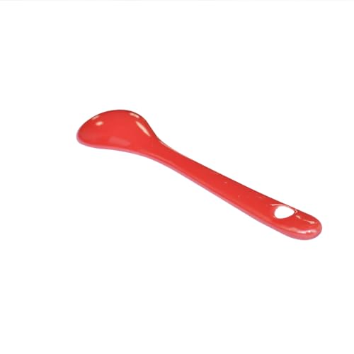 Red 6 pcs Porcelain Egg Spoons Ceramic Spoons 4.7 inch Coffee Dessert Yogurt Tea Milky Tea - style: Red
