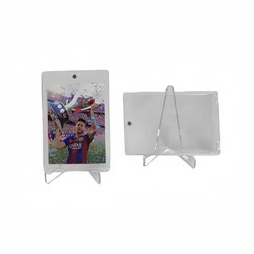 5 Pack Plastic Card Display Stand - Super Hard Clear Display for Baseball, Sports, Trading & Coin Cards - Durable & Sturdy Design