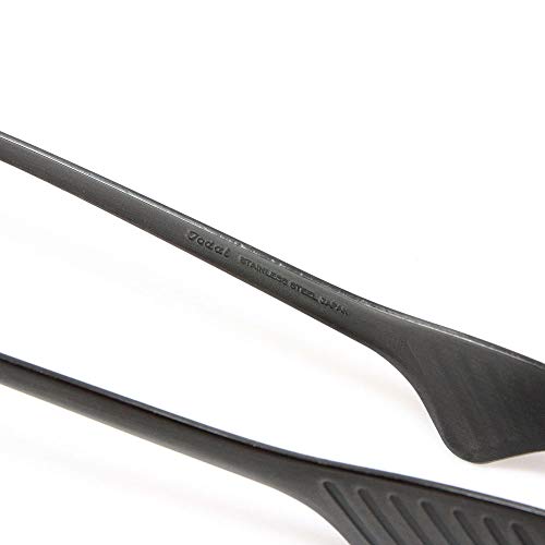 Todai 9.4-Inch Stainless Steel Non-Slip Yakiniku BBQ Tongs (Black)