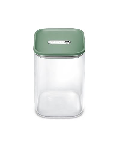 Caraway 4 qt Glass Airtight Food Storage Container with Lid - color: Sage, size: 4qt Container