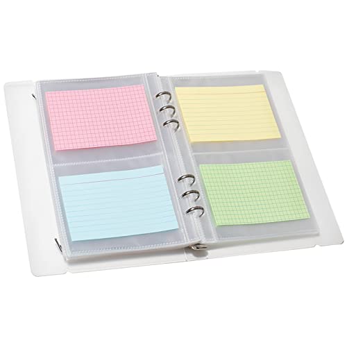 SHANGRLA 3x5 Index Card Holder Binder, 90 Card Sleeves, Holds 180 Cards - size: 3" x 5"
