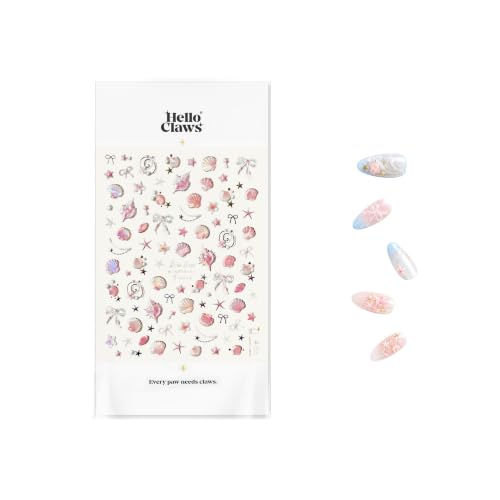 5D Embossed Under The Sea Stickers for Nail Art Jelly Fish Self-Adhesive Nail Art Decals for Women Nail Supplies Art Design Stickers (TL-486) - style: TL-486