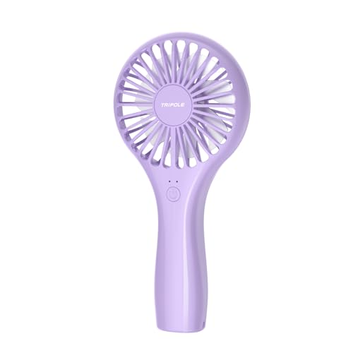 TriPole Portable Mini Handheld Fan, Rechargeable Small Eyelash Fan, Purple - color: Purple