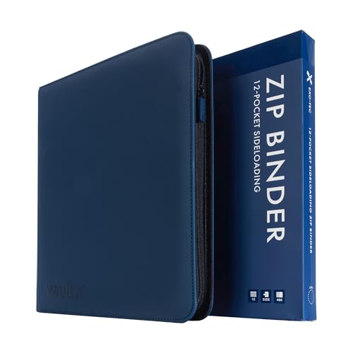 Vault X 12 Pocket Zip Trading Card Binder 480 Cards Exo-Tec (Blue) - color: Blue, size: 12 Pocket