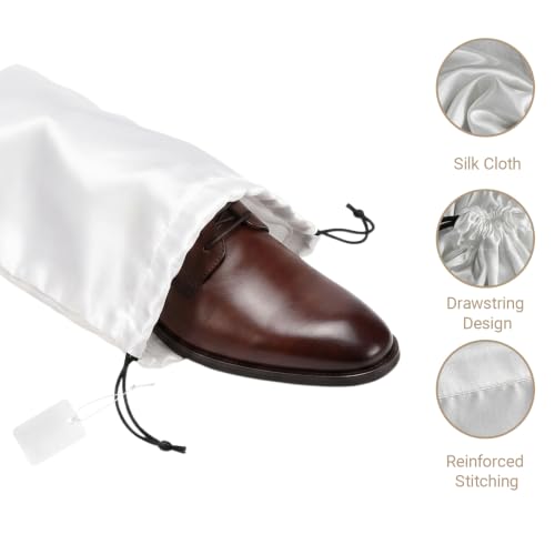 Q&J Fabric Co. 6 Pack Satin Dust Bag 17.7x7.9 inch White 100% Polyester Silk Bag Purse Dust Bag Shoe Bags for Closet Purse Protector Bag Dust Covers for Purses - color: White, size: 17.7"x7.9"