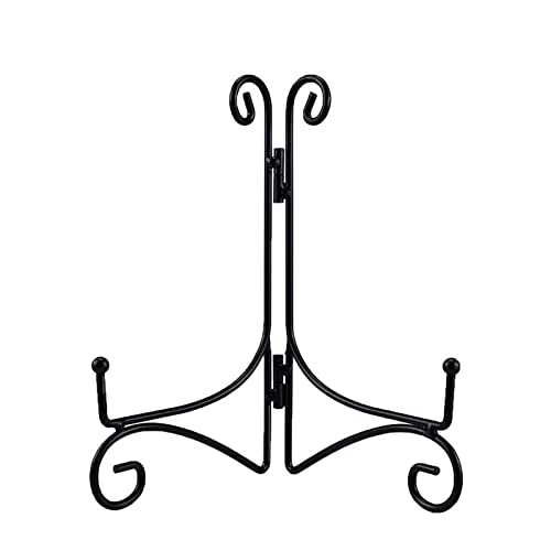 SVENJBB Black Metal Plate Stand, 12 Inch Display Holder, Small Plate Display Stand for Cookbook, Picture Frame, Photo, Decorative Items (1 Pack)