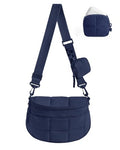 BAGSMART Crossbody Bags for Women, Puffer Cute Bum Bag with Pouch - color: Navy, size: 4.6L