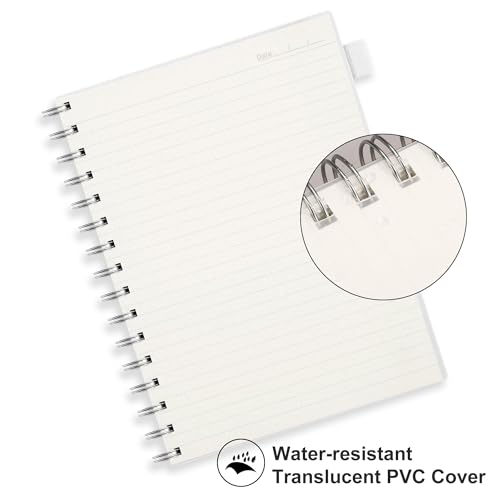 RETTACY Spiral College Ruled Notebook, 300 Pages, A5 Size (5.7" x 8.2") - color: Transparent, size: 5.7" x 8.2"