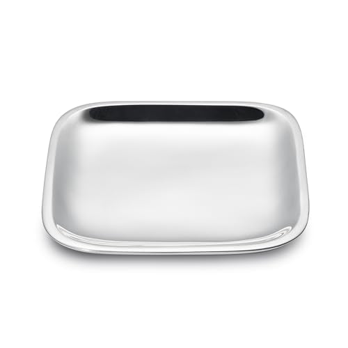 nambe Square Accent Tray | Oven Safe Plate for Serving Food for Party Entertaining | 6-Inch Serving Tray for Steak, Appetizers, or Turkey | Made of Metal Alloy