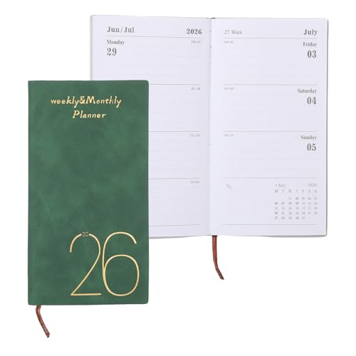 PATIKIL 2026 Daily Planner Notebook, A6 64 Sheets Undated to Do List Daily Weekly Monthly Goals Tracker Pocket Notebook for Office Home Study Work Time Management Fitness Habit, Dark Green - color: Dark Green