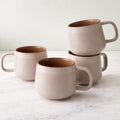 Ava Nord Small Stoneware Ceramic Coffee Mugs Set of 4-6 oz - Rose Sand - color: Rose Sand, size: 6 Oz