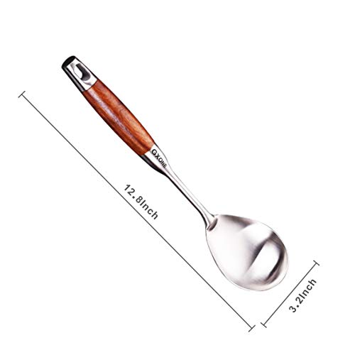 Large Serving & Cooking Spoon,for Cooking and Buffets,304 Stainless Steel - style: Cooking Spoon-wood handle