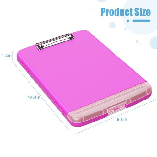 Hongri Clipboard with Storage with Pencil Case, 8.5 x 11 Storage Clip Board - color: Light Red