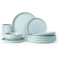 Famiware Milkyway 12-Piece Stoneware Dinnerware Set, Light Blue - color: Light Blue, size: Service for 4 (Standard Dinner Set)