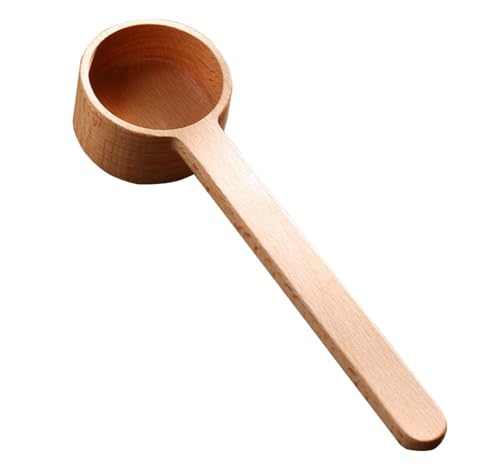 Coffee Scoop, Coffee Spoons,CISHNOU Korean Style Beech Wooden Coffee Ground Spoon, Measuring for Ground Beans or tea, Soup Cooking Mixing Stirrer Kitchen Tools Utensils, 1 Wooden Tea Scoop - color: B Beech Wooden Long
