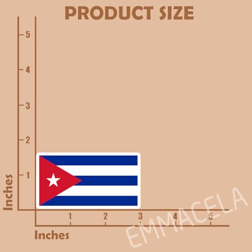 (3PCS) Cuba Flag stickers, Countries Flag Stickers - Waterproof Vinyl Decals For Laptops, Tumblers, Water Bottles, Books, Scrapbooks, Size 3 x 1.6 Inch - color: Cuba