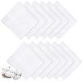 12 Pcs Handkerchiefs for Men, 100% Soft Cotton White Men's Handkerchiefs, Large Classic Hankies for Men