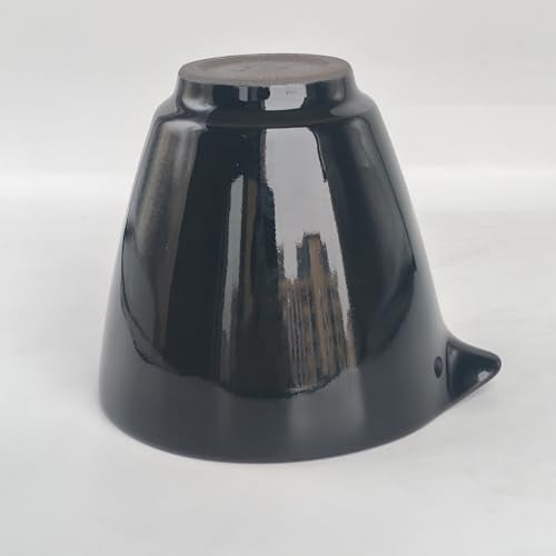 Fine Porcelain Creamer Pitcher for Tea Milk Coffee (Black) - color: Black