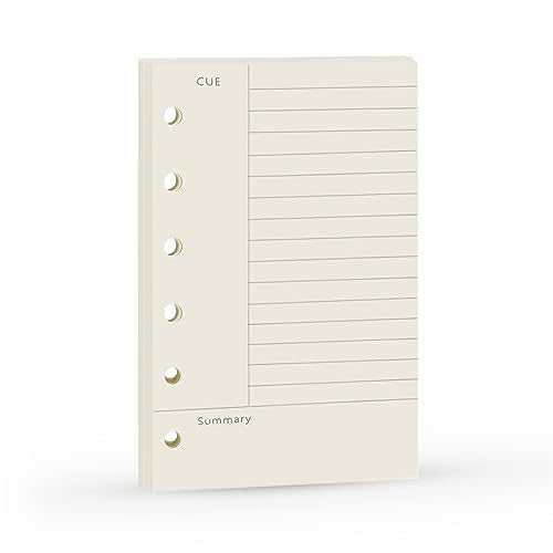A7 Cornell Design Planner Refill 6 Holes Notebook Binder Refills, A7 College Rule Note Linned Planner Inserts for Filofax 100gsm Paper Pocket Size, 4.84 x 3.23'', Harphia - color: Cornell, size: A7