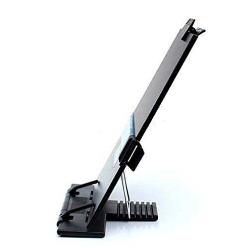Hanghs Desktop Document Holder/Paper Stand/Clipboard for Sheet Music/Cookbook/Book with 7 Adjustable Positions and a Highlighting Side Clip Black