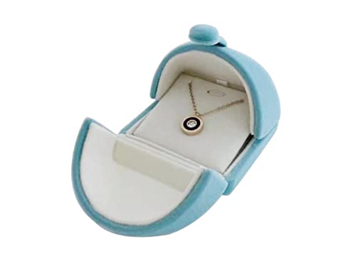 Luxurious Unique Aqua Velvet Jewelry Packaging Case for Earrings Pendant Case Premium Grade Special Design Double Function (jewelry not included) - color: Earrings Pendant Case