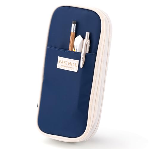 EASTHILL Big Capacity Pencil Case Large Pencil Pouch Stationery Pen Bag for Teen Girls-Navy - color: Navy