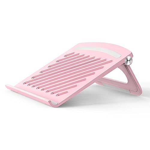 Laptop Stand for Desk Stable Foldable Adjustable Multi-Angle Desktop Holder - color: pink