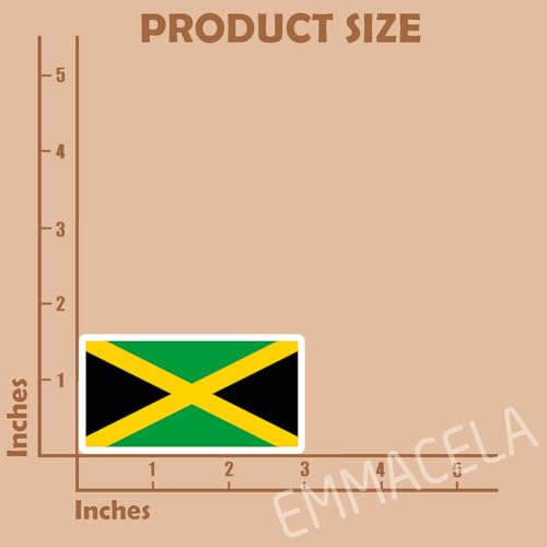 (3PCS) Jamaica Flag stickers, Countries Flag Stickers - Waterproof Vinyl Decals For Laptops, Tumblers, Water Bottles, Books, Scrapbooks, Size 3 x 1.6 Inch - color: Jamaica