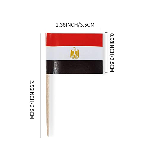 mflagperft Egypt Toothpick Flags 100 Pack, Egyptian Flag Cocktail Picks - color: Egypt