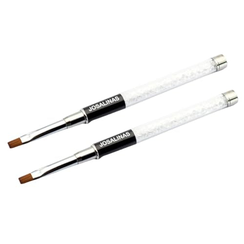 Nail Brushes Art Pen 2PCS, Gel Polish Painting Tools with Nail Extension Gel Builder, Salon at Home DIY Manicure (Black-Flat#6) - color: Black