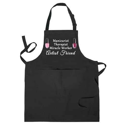 Nail Tech Aprons for Women with Pockets, Gifts for Nail Techs Technicians Artists Manicurists, Peace Love Nails - color: 6 Nail Tech Apron