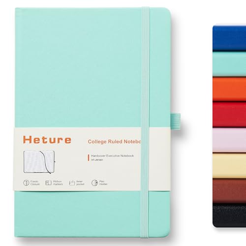 Heture Hardcover Notebooks, A5 Lined Journals Notebook for Writing 160 Pages, 8.2 x 5.5 inch, Classic Ruled Notebooks for College/Work/Travel (Green, 1 Pack) - color: Green, size: 1 Pack