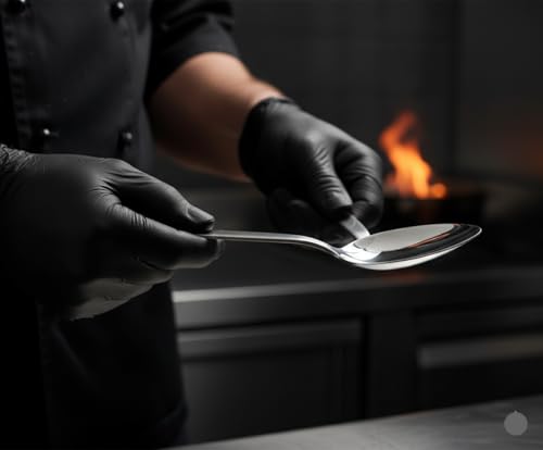 Chef Kunz Spoon | 9 inch 2.5 Tbsp18/10 Stainless Steel Silver Serving Spoons | Sauce, Basting, Quenelle, Plating, Cooking Chef Spoon, Dishwasher Safe