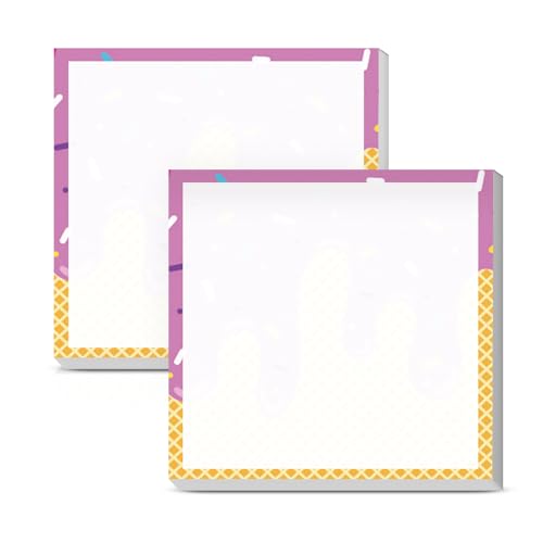 Sticky Notes 3x3 Inches, 2 Pads, Easy Post Cute Self-Stick Notes, Colorful Self Stick Notes Pads for Home Office Notebooks Accessories, Strong Adhesive Note Pad Pink Ice Cream Drip - color: Pink Ice Cream Drip