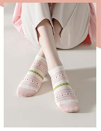 Cute Animals/Flowers Patterned Ankle Socks for Women - color: 10 Pairs-flower&bunny